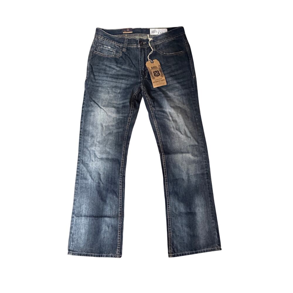 Axel Jeans Mens 32 X 32 Slim Straight Boot Cut with Distressing -New with Tags
